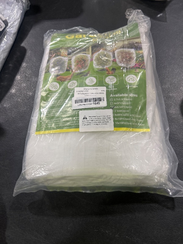 Photo 1 of 4 Pack Garden Netting for Blueberry Bushes 6ftx6.56ft with Drawstring Garden Mesh Nets Insect Netting Plant Row Covers Protection Bags for Fruit Trees Shrubs Vegetables Flowers Herbs