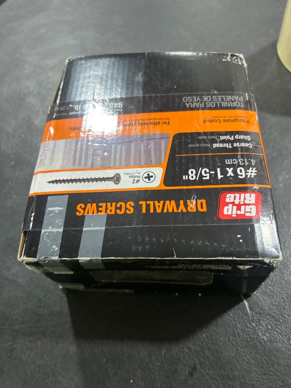 Photo 1 of Grip-Rite 3CDWS5#8 X 3" Phillips Bugle Head Coarse Thread Sharp Point Drywall Screw, 5lb Box