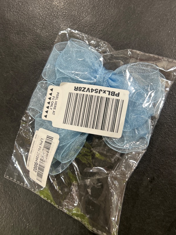 Photo 1 of 5.5-Inch Organza Double Hair Bows Alligator Clips Hair Accessories for Girls Toddler Kids Children Teens - Sky Blue