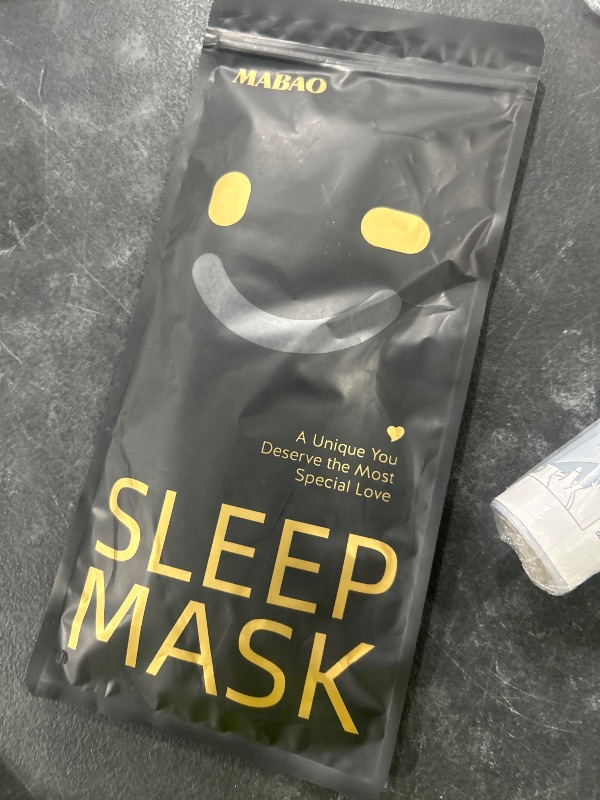 Photo 1 of MABAO Sleep Mask for Side Sleeper, Eye Mask for Sleeping Women Men, 3D Contoured Cup No Eye Pressure 100% Light Blocking Sleeping Mask with Adjustable Strap Night Blindfold Flight, Travel, Nap, Black