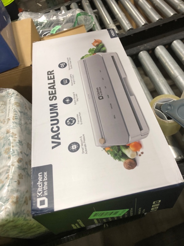 Photo 1 of Kitchen in the box Smart Vacuum Sealer Machine with Bag & Cutter, One-Touch Food Sealing System with External Vacuum for All Preservation Needs, Includes 5M Bag Rolls, Silver