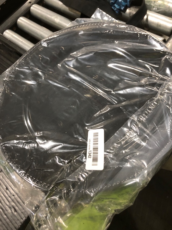 Photo 1 of Gerrii 12 Pcs Metallic Bead Charger Plates 13 Inch Plastic Round Plates Bulk Wedding Beaded Chargers for Table Party Event Decoration(Black)