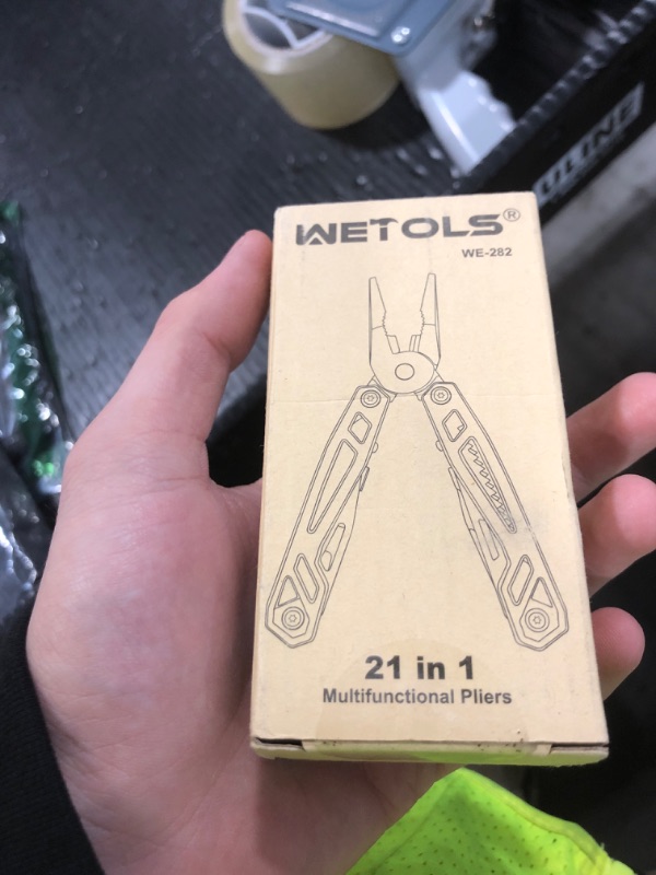 Photo 1 of Gifts for Men Him Dad, WETOLS 21-in-1 Multitools with Pocket Knife, Stainless Steel Self-locking Pliers with 8 Screwdriver Bits, Multi Tool Camping Gear, EDC Knife with Pouch for Outdoor Survival