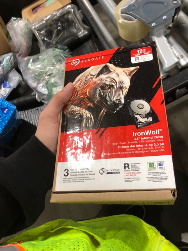Photo 1 of Seagate IronWolf 12TB NAS Internal Hard Drive HDD – CMR 3.5 Inch SATA 6Gb/s 7200 RPM 256MB Cache for RAID Network Attached Storage (ST12000VNZ008/ST12000VN0008)