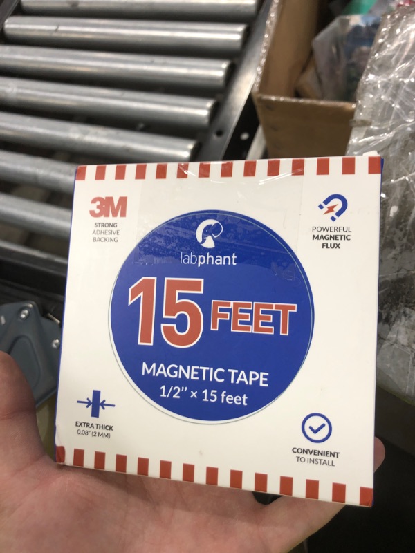 Photo 1 of Magnetic Tape, 15 Feet Magnet Tape Roll (1/2'' Wide x 15 ft Long), with 3M Strong Adhesive Backing. Perfect for DIY, Art Projects, whiteboards & Fridge Organization