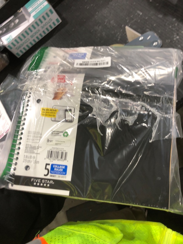 Photo 1 of Five Star Spiral Notebook + Study App, 5 Subject, College Ruled Paper, 8-1/2" x 11", 200 Sheets, Fights Ink Bleed, Water Resistant Cover, Black (72081)