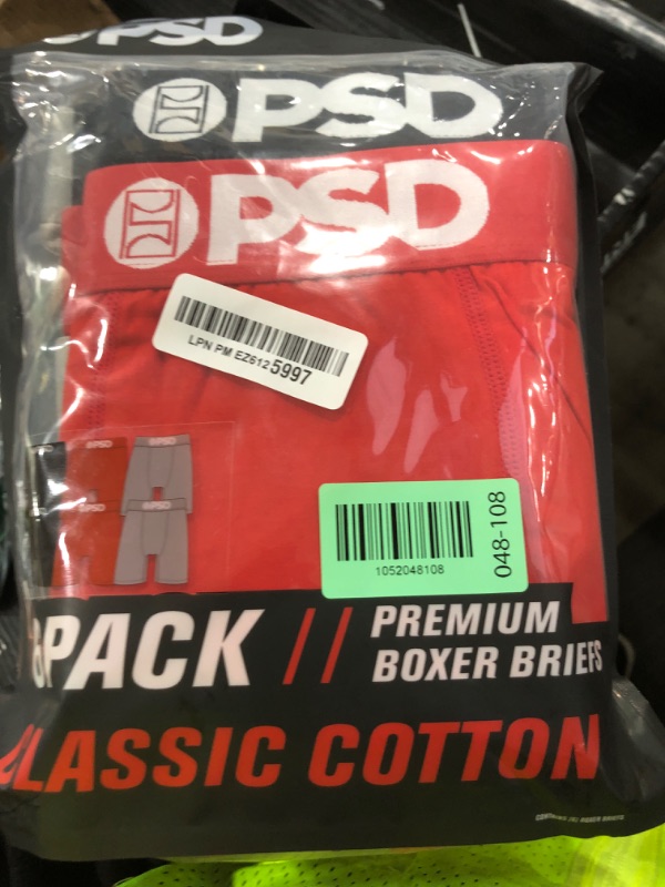 Photo 1 of PSD Men's Boxer Briefs - Red Core Cotton 6 Pack, 5 Inch Inseam, Moisture-Wicking Boxer Briefs for Men Pack, Size Medium
