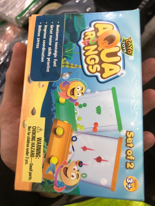 Photo 1 of YoYa Toys Aqua Rings Handheld Water Game - Set of 2 - Water Ring Toss and Basketball Hoop Toy - Gift for Ages 3 4 5 6 7 8 9 - Nostalgic 80's 90's Retro Mini Games - Fun Car Road Trip Travel Activities