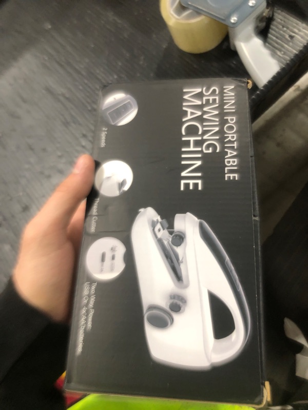 Photo 1 of Handheld sewing machine,easy to use, electric sewing machine?fast sewing speed, Easy sewing of clothes and fabrics, suitable for beginners DIY?Pearl White?