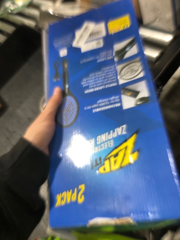 Photo 1 of ZAP IT! Bug Zapper Rechargeable Bug Zapper Racket, 4,000 Volt, USB Charging Cable, 2 Pack