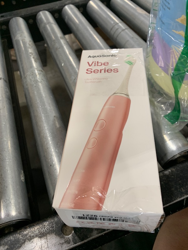 Photo 1 of Aquasonic Vibe Series Ultra-Whitening Toothbrush – ADA Accepted Electric Toothbrush - 8 Brush Heads & Travel Case – 40,000 VPM Motor & Wireless Charging - 4 Modes w Smart Timer – Satin Rose Gold