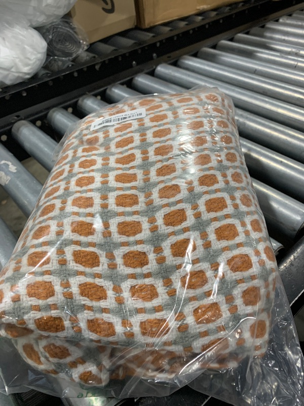 Photo 1 of lifein Throw Blanket for Couch - Boho Throw Blanket, Knit Woven Blanket, Soft Decorative Blankets&Throws with Tassels for Bed,Sofa,Chair,Home Decor(50x60in,Rust)