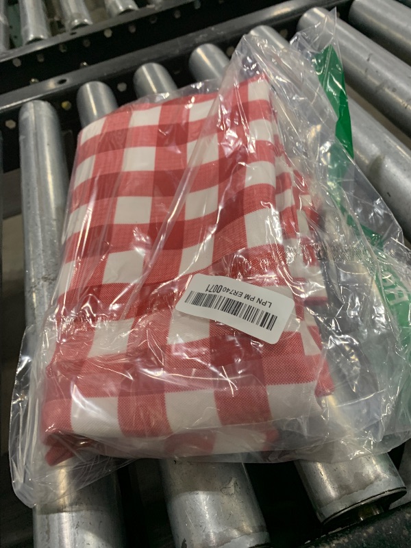 Photo 1 of DII Red Check Outdoor Zippered Tabletop Collection, Stain Resistant & Waterproof, 60x84 Tablecloth, Check