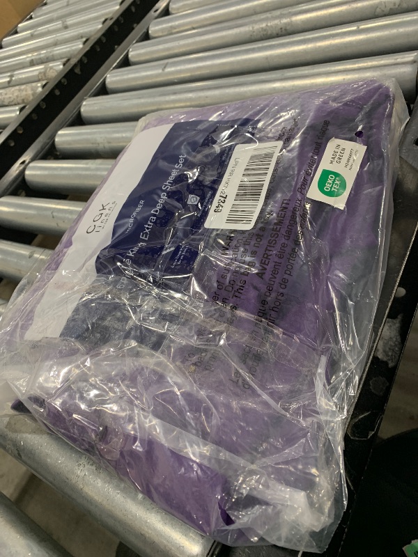 Photo 1 of Extra Deep King Sheet Set - 6 Piece Breathable and Cooling Sheets - Hotel Luxury Bed Sheets Set - Easy & Secure Fit - Soft, Wrinkle Free and Comfy Sheets Set - Purple Sheet Set with Extra Deep Pockets