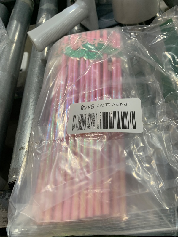 Photo 1 of Bokon 50 Pcs Funny Pickle Bachelorette Party Supplies Pickle Straws Shiny Foil Pink Straws with Glitter Cucumber Bow Bachelorette Coquette Birthday Party Decoration or Girl Supplies