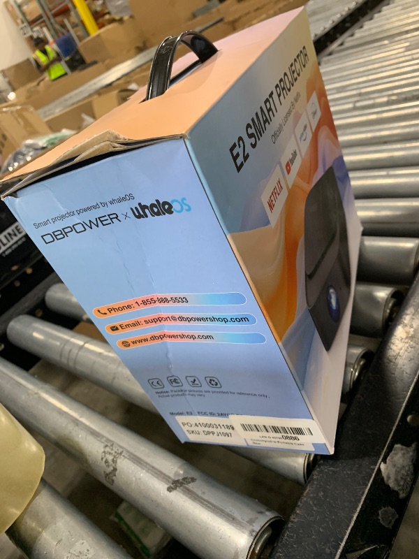 Photo 1 of [2025 Netflix-Licensed | 386+ Built-in Apps] DBPOWER E2 Smart Projector with WiFi and Bluetooth, Mini Projector 4K Support with Netflix, Youtube, Disney+, Hulu, Max, Crunchyroll w Portable Case