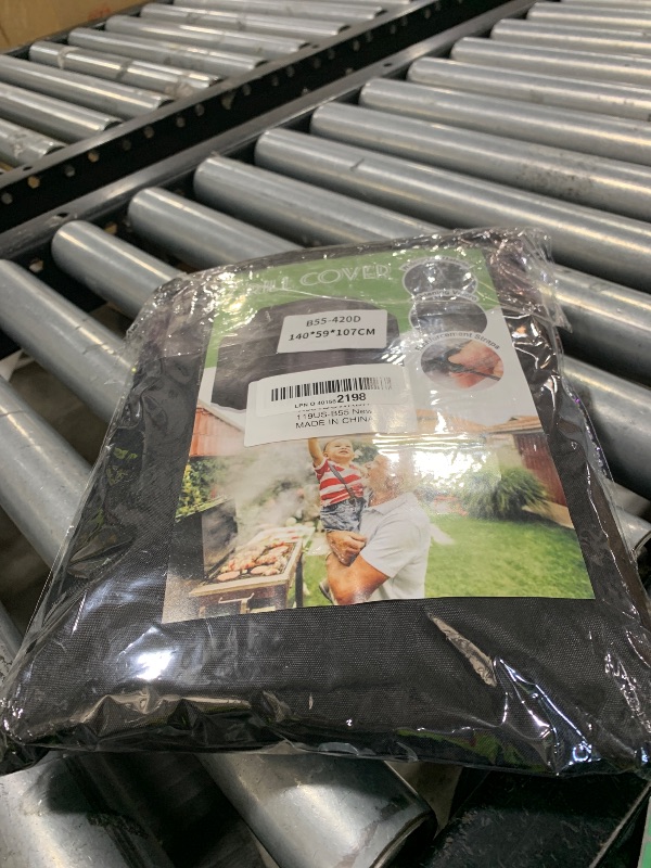 Photo 1 of BBQ Grill Cover, Waterproof, Weather Resistant, Rip-Proof, Anti-UV, Fade Resistant, with Hook-and-Loop Straps, Gas Grill Cover for Most Grills, 55 inch, Black