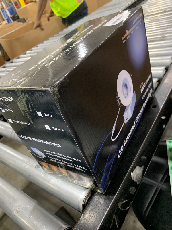 Photo 1 of POPANU Canless Recessed Gimbal Downlight - Suitable for 20ft High Ceiling 1200lm 4 Inch 15W LED Rotatable Eyeball Spotlight, 2700|3000|3500|4000|5000K CCT Dimmable Lights with Junction Box, 4 Pack