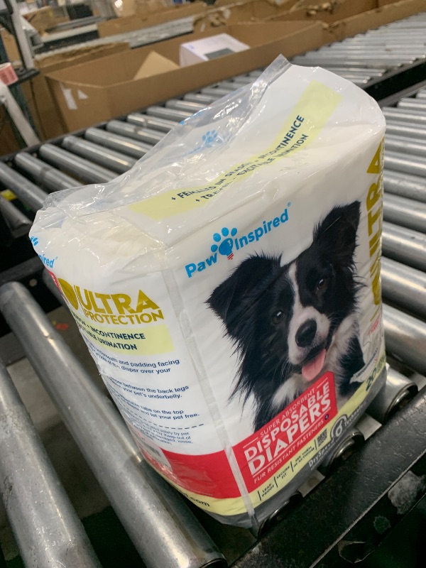 Photo 1 of Paw Inspired 20ct Disposable Dog Diapers | Female Dog Diapers Ultra Protection | Diapers for Dogs in Heat, Excitable Urination, or Incontinence (Large)