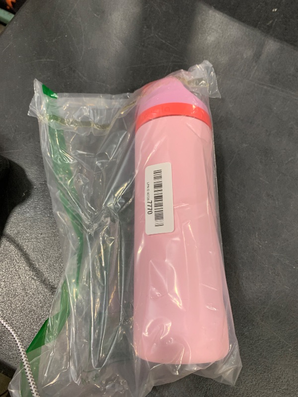 Photo 1 of Owala FreeSip Insulated Stainless Steel Water Bottle with Straw for Sports and Travel, BPA-Free Sports Water Bottle, 24 oz, Pink, Angel Food Cake