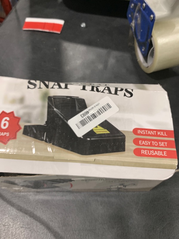 Photo 1 of Feeke Rat Trap, Large Mouse Traps, Mouse Traps Indoor for Home, Instant Kill Traps for Mouse Rat Chipmunk, Quick Set Up and Reusable - 6 Pack, Black