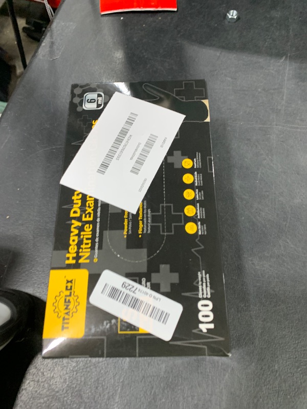 Photo 1 of TitanFlex Disposable Nitrile Exam Gloves - 6-mil, Black, Small 100-ct Box, Heavy Duty, Latex Free, Food Safe for Cooking & Food Prep
