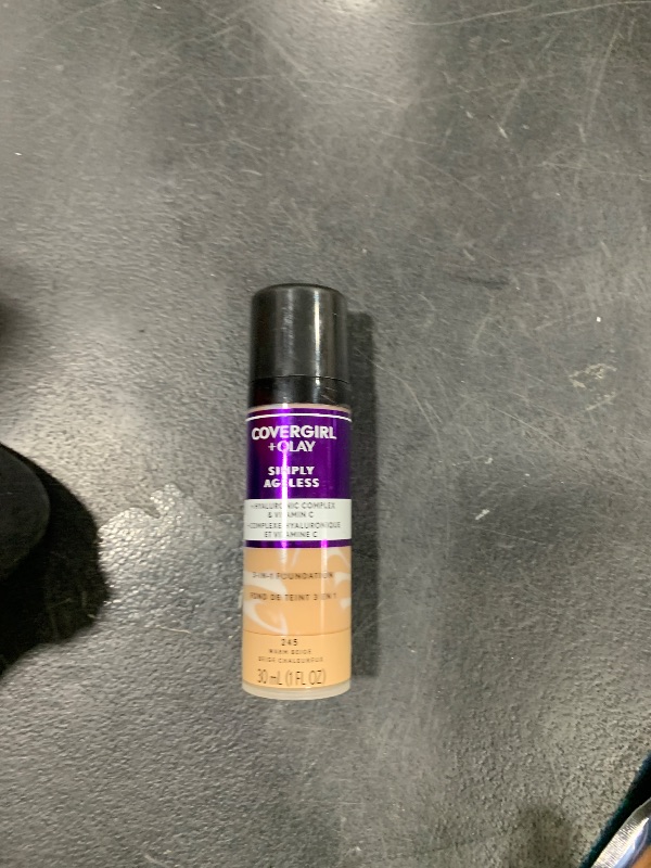 Photo 1 of CoverGirl & Olay Simply Ageless 3-in-1 Liquid Foundation, Matte Finish, Hyaluronic & Vitamin C Formula, Warm Beige, 1 Count