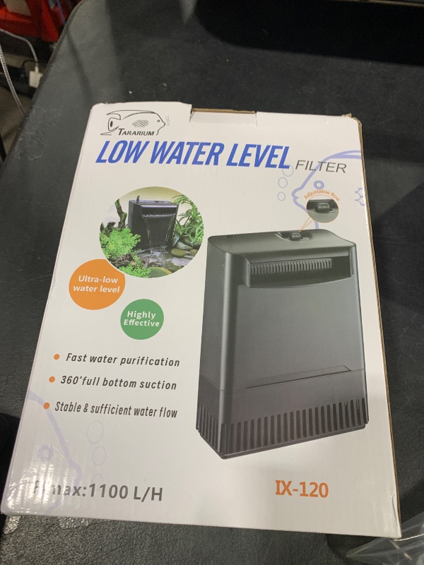 Photo 1 of Turtle Tank Filter Aquarium Filter Power Adjustable 20-75 Gal. 290GPH Large Internal Filter 3-Stage Waterfall Bio-Filtration Low Water Level for Freshwater Saltwater Fish Tank Reptile Shrimp Frog