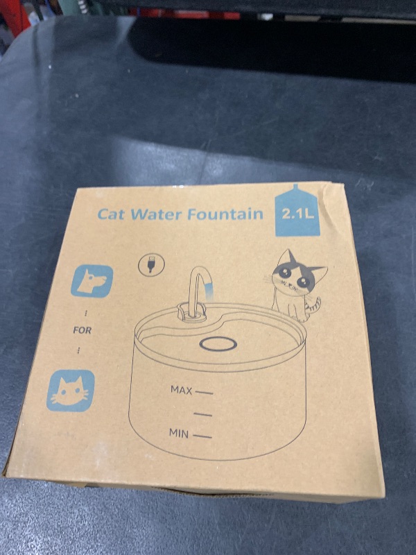Photo 1 of Cat Water Fountain, 71oz/2.1L Cat Fountain for Drinking with Copper Faucet, MISFANS-Designed Pump & Filter, Plastic Automatic Pet Water Fountain Bowl & Dispenser with 3-Pack Replaceable Filters