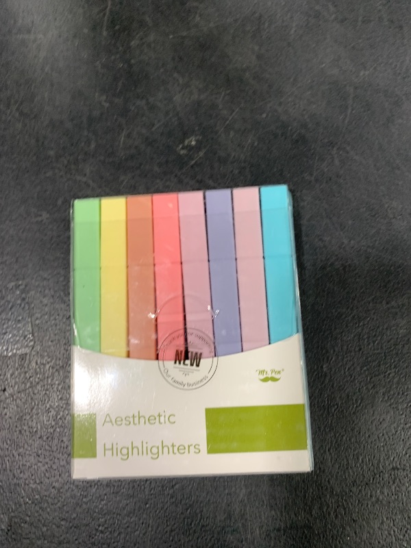 Photo 1 of Mr. Pen- Aesthetic Cute Pastel Highlighters Set, 8 pcs, Chisel Tip, Candy Colors, No Bleed Bible Assorted Colors