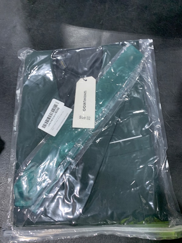 Photo 1 of UNINUKOO Mens Blazer Jacket Casual 2 Buttons Suit Jacket Single Breasted Sport Coats Modern Wedding Tux Blazer US Size 32 Dark Green