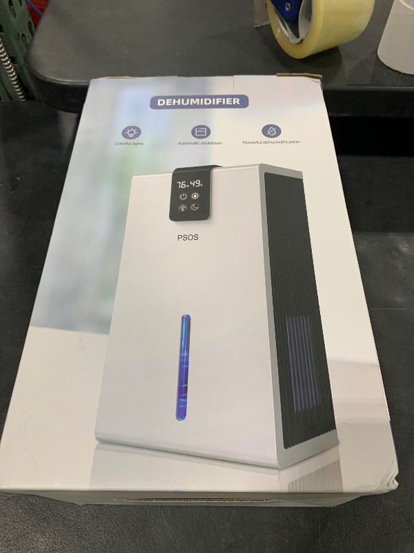 Photo 1 of Dehumidifier, Dehumidifiers for Home, 98 OZ Water Tank, (1000 sq.ft) Quiet Dehumidifier for Basement Bedroom Bathroom with Humidity Display, Auto Shut Off, Relaxing 7 Color Ambient Light(Gray)