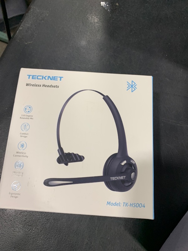 Photo 1 of TECKNET Bluetooth Headset, Wireless Headset with Noise Canceling Microphone for Trucker, On-Ear Bluetooth Headphone with Mute Mic for Work