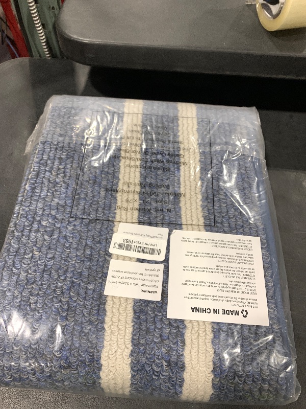 Photo 1 of COSY HOMEER Long Kitchen Floor Mats for in Front of Sink Super Absorbent Kitchen Rugs and Mats 24"x79" Non-Skid Kitchen Mat Standing Mat Washable,Polypropylene,Blue,Frame