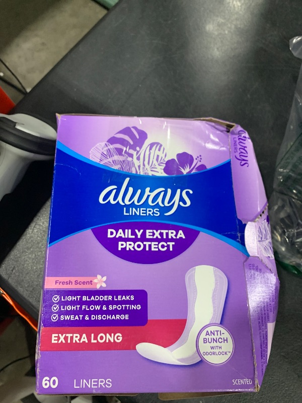 Photo 1 of Always Daily Extra Protect Liners, Extra Long Length, Scented Panty Liners, 60 Count