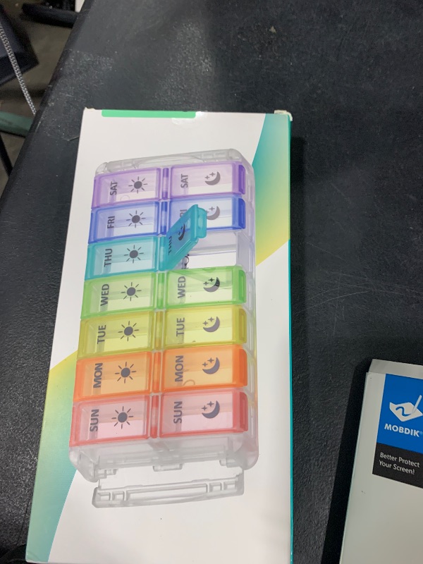 Photo 1 of Weekly Pill Organizer 2 Times a Day Extra Large 7 Day Easy Fill Quick Fill Portable Fullicon AM PM Pill Box for Supplement, vitamine, and Medicine - (Patent Registered)