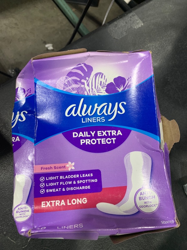 Photo 1 of Always Daily Extra Protect Liners, Extra Long Length, Scented Panty Liners, 60 Count