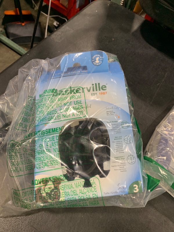 Photo 1 of BASKERVILLE ULTRA MUZZLE - Patented Humane Design, Breathable, Dog can Pant and Drink, Adjustable, Padded, Training Muzzle for Medium-sized Dogs, Prevents Biting, Wildlife Scavenging (Size 3, Black)