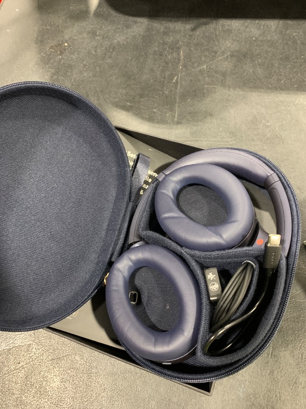 Photo 1 of Sony WH-1000XM4 Wireless Premium Noise Canceling Overhead Headphones with Mic for Phone-Call and Alexa Voice Control, Midnight Blue WH1000XM4