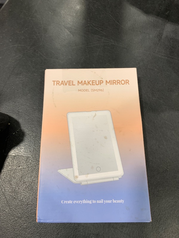 Photo 1 of FUNTOUCH Rechargeable Travel Makeup Mirror with 72 Led Lights, Portable Lighted Beauty Mirror, 3 Color Lighting, Dimmable Touch Screen, Tabletop LED Folding Cosmetic Vanity Mirror