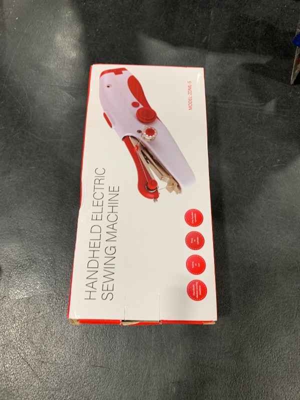 Photo 1 of Handheld Sewing Machine, Mini Portable Electric Sewing Machine for Beginners Adult, Easy to Use and Fast Stitch Suitable for Clothes,Fabrics, Cutains,DIY Home Travel(Red)