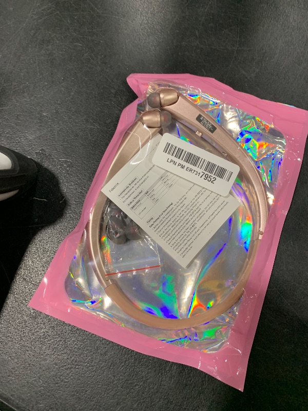 Photo 1 of Tyxmere Bluetooth 5.0 Neckband Bluetooth Headphone, Sweat Resistant Noise Cancelling Stereo Headphones, and Retractable Ear Tips for Music, Conference, Videos?Rose Gold?