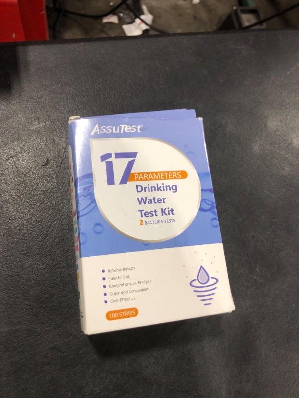 Photo 1 of AssuTest 17 in 1 Water Test Kit-100 Strips + 2 Bacteria Tester Kits. Well, Tap Home, Drinking Water City Water Testing Strip for Lead, Alkaline, Chlorine, Hardness, lron, Fluoride, Copper & More