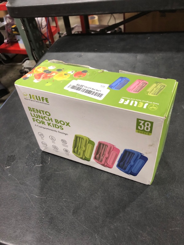 Photo 1 of Jelife Bento Lunch Box for Kids - Leakproof Large Bento-Style with 4 Compartments Portions Lunchbox 