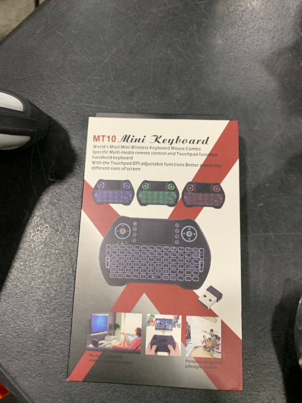 Photo 1 of EASYTONE Backlit Mini Wireless Keyboard Touchpad Mouse Combo with Rechargable Li-ion Battery Multi-Media Keys, Handheld Keyboard for Android TV Box, Smart TV, X-Box, PC, Android Windows Linux MacOS