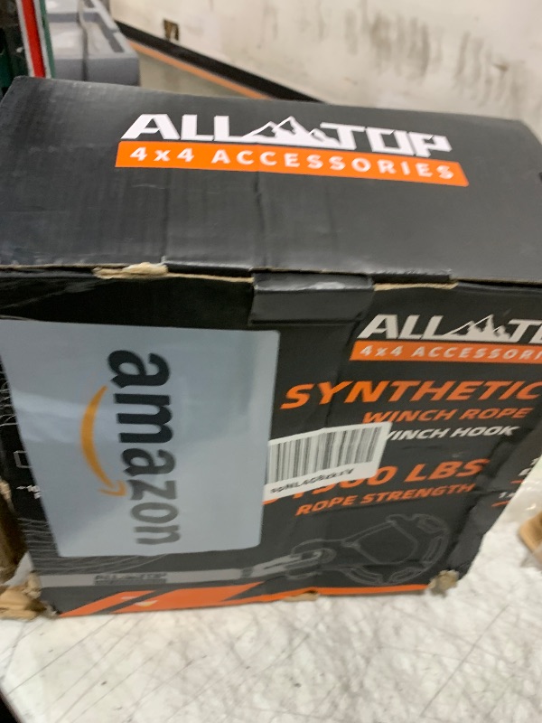 Photo 1 of ALL-TOP Synthetic Winch Rope w/Hook & Isolator, 1/2in x 92ft, 31500Lbs UHMWPE Cable Replace Kit, Forged Hook & Rubber Stopper & Safety Pull Strap