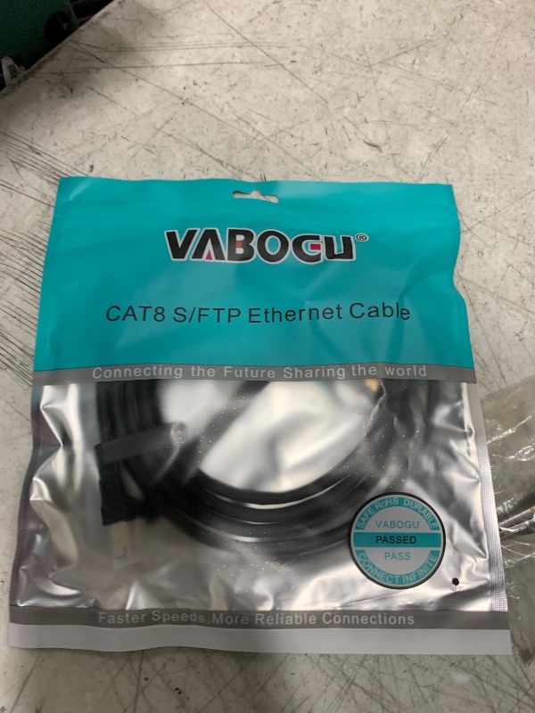 Photo 1 of Cat 8 Ethernet Cable, 1.5Ft 3Ft 6Ft 10Ft 15Ft 20Ft 30Ft 40Ft 50Ft 60Ft 100Ft Heavy Duty High Speed Internet Network Cable, Professional LAN Cable Shielded in Wall, Indoor&Outdoor