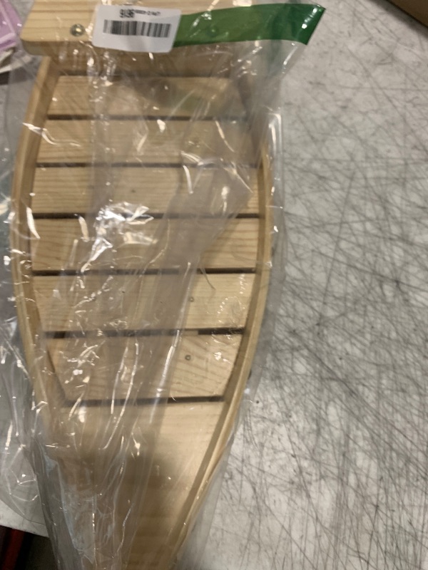 Photo 1 of JapanBargain, Japanese Bamboo Sushi Boat – Traditional Boat-Shaped Serving Tray with Removable Center, Sushi, Sashimi, Nigiri, Appetizer Platter for Home or Restaurant, 16.5 inch