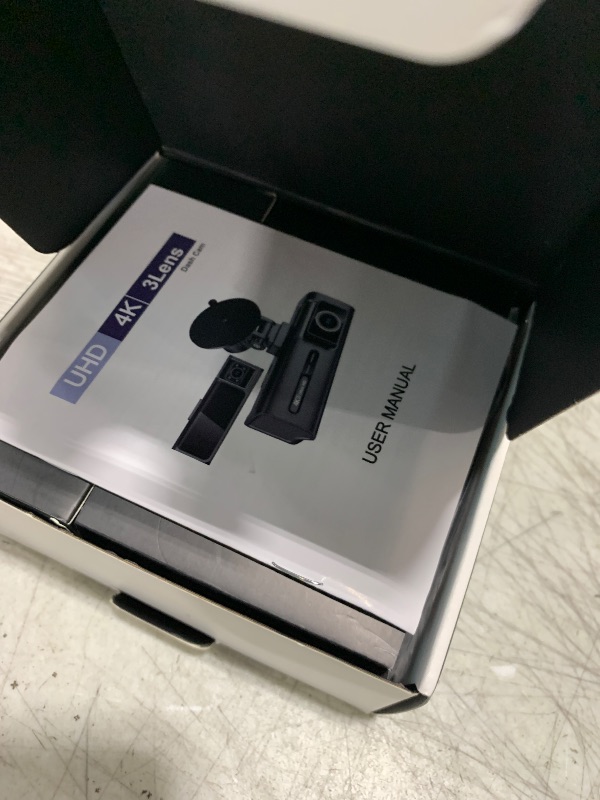 Photo 1 of 3 Channel 5G WiFi Dash Cam, 4K+1080P+1080P Dash Cam Front and Rear Inside with 64GB Card, 3.16” IPS Screen, G-Sensor, Loop Recording, Parking Monitor, 170° Wide Angle, IR Night Vision, WDR, Silver