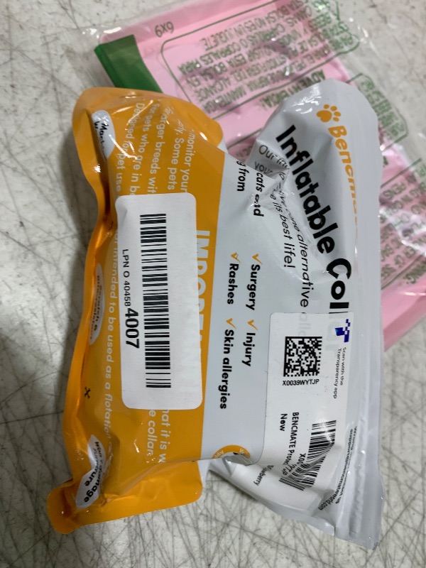 Photo 1 of BENCMATE Inflatable Dog Cone Collar Alternative, Soft Dog Cone for Small Medium Large Dogs and Cats, Neck Recovery ECollar Donut Collar After Surgery (Small, Donut-Strawberry)